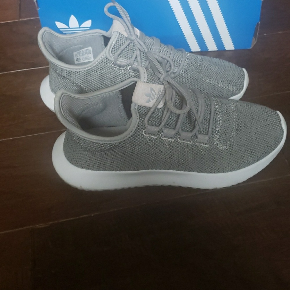 Adidas running shoes. Gray/white. Only worn once.